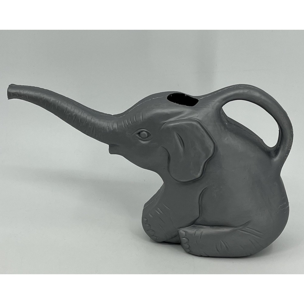 Vintage Union Products Blow Mold Figural Elephant Watering Can Silver 1996